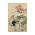 Trademark Fine Art Bairei 'Crane And Peony' Canvas Art, 22x32 WAG01140-C2232GG